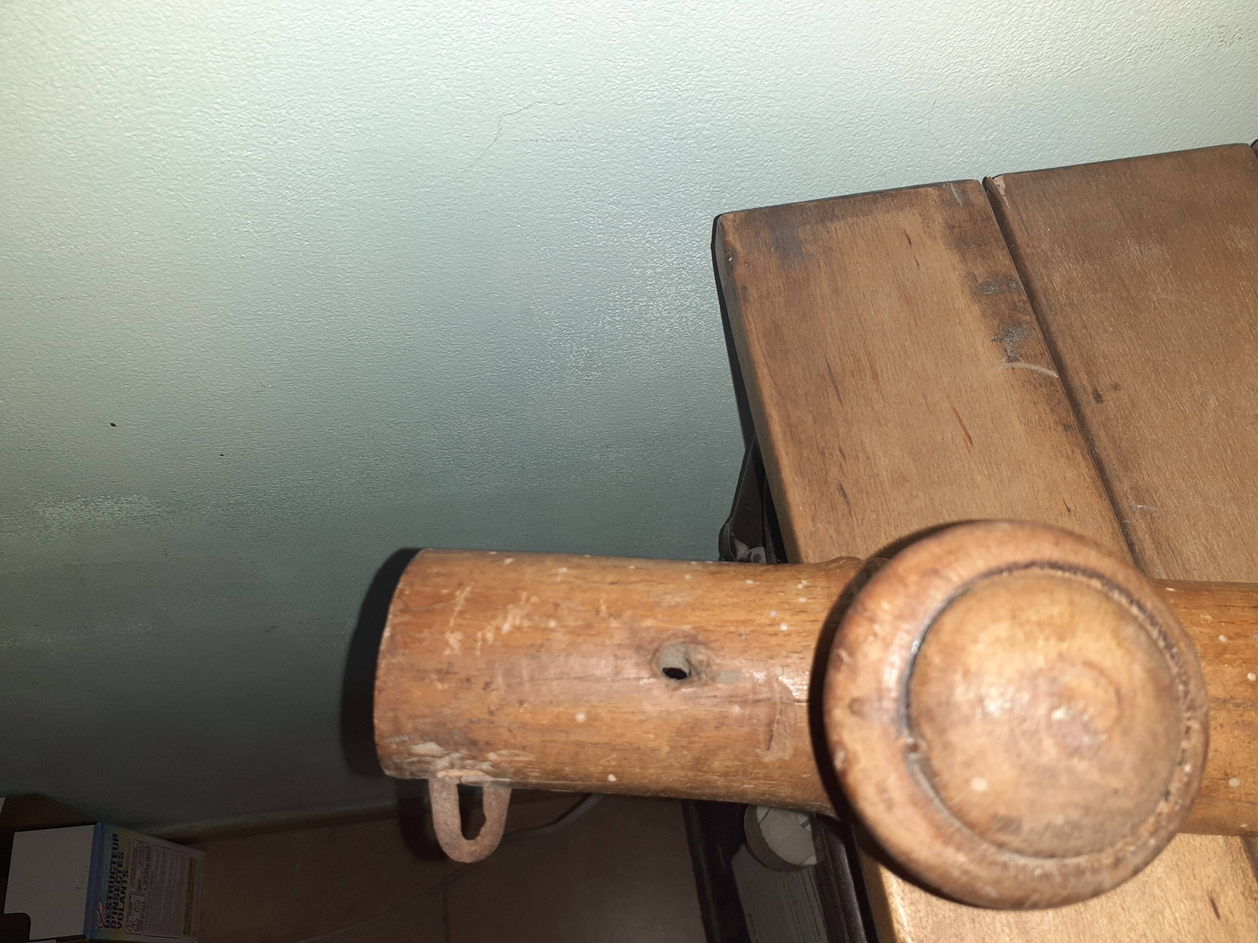 Coat rack 3 patères, wooden - Vintage bamboo shape