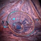 Val Saint Lambert Crystal Fruit Bowl | Silver Rim | Art Deco