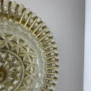 Ceiling Light in Hollywood Regency Style made of Glass and Brass, Ernst Palme Palwa, 1970s, Germany