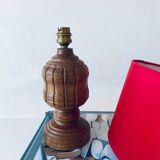 Carved wooden lamp