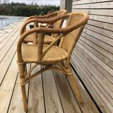 Pair of rattan armchairs