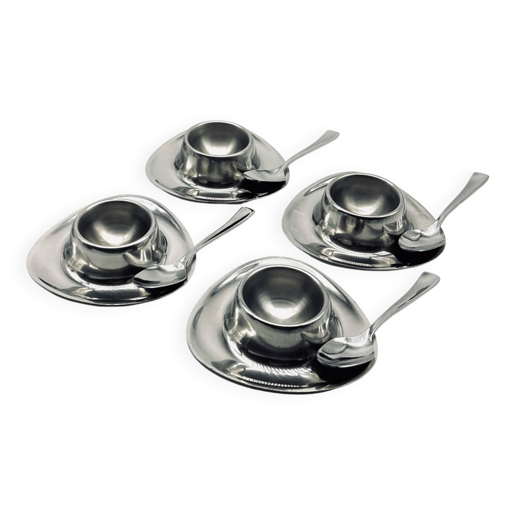 Lot de 2 Porte-Coquetiers, Coquetiers en Acier Inoxydable Assiettes
