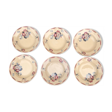 6 vintage plates in Luneville earthenware evreux model