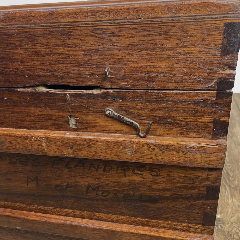 Old wooden transport trunk