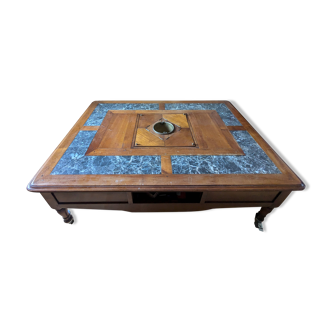 Robert Tissot cherry and marble coffee table