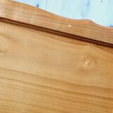 Side table with wooden and cane magazine holder