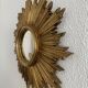 Vintage mirror 1960 witch's eye sun gold leaf - 43 cm