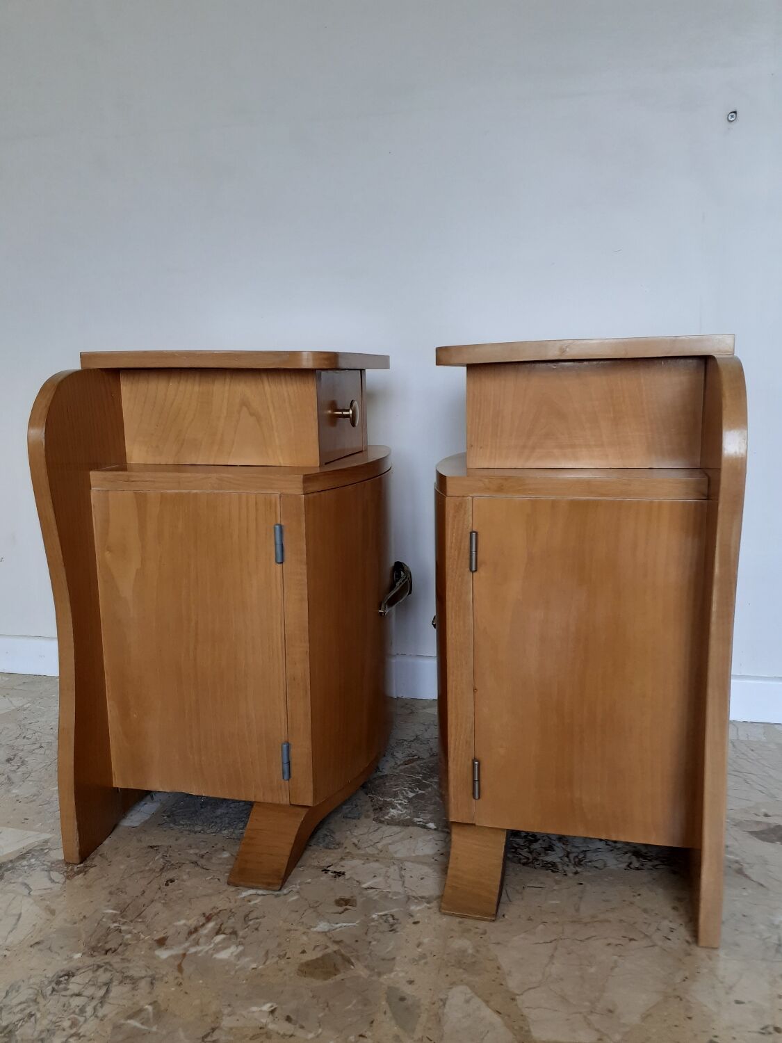 Pair of art deco bedside tables