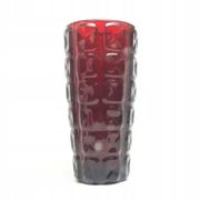 Mid-century modern vase, red soda glass, Ząbkowice, Poland, 1970s