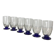 6 Art Deco glasses with blue stems, 16 cl.