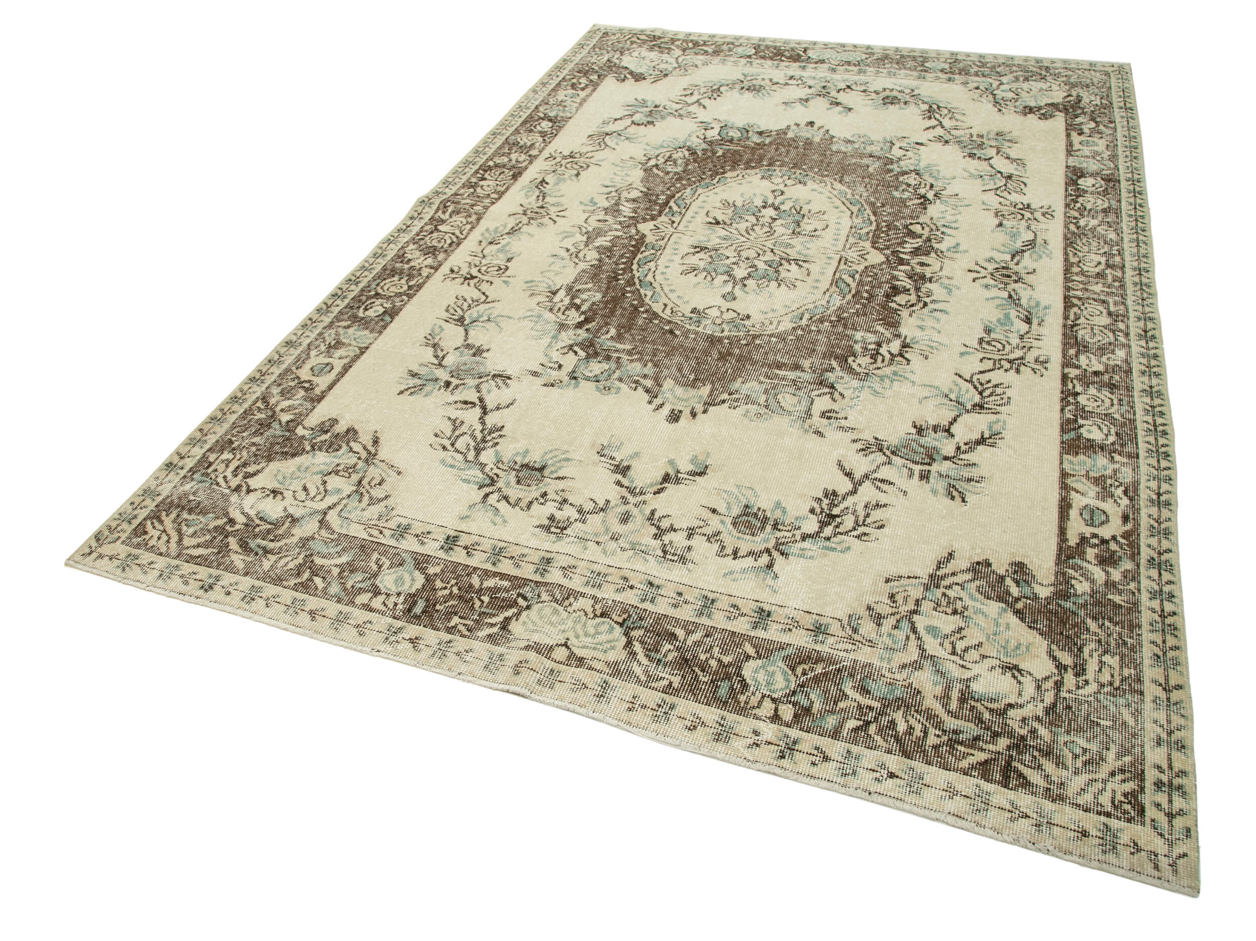 Anatolian Handwoven One-of-a-Kind 1980s Beige Rug 182 cm x 290 cm