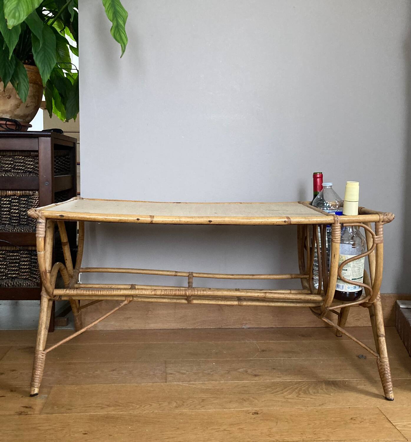 Vintage wicker rattan coffee table from the 1960s/70s (delivery possible)