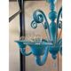 Italian Light Blue Murano Style Glass Chandelier