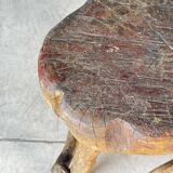 Late 19th Century Rustic Alpine Stool from Valle d'Aosta, Italy