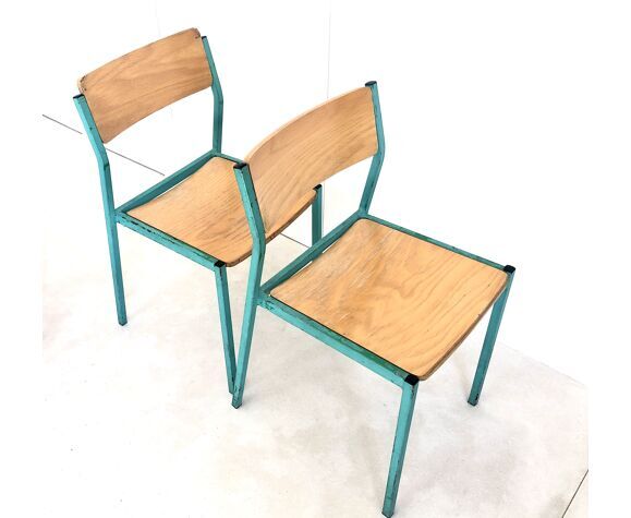Paire de chaises d'écolier
