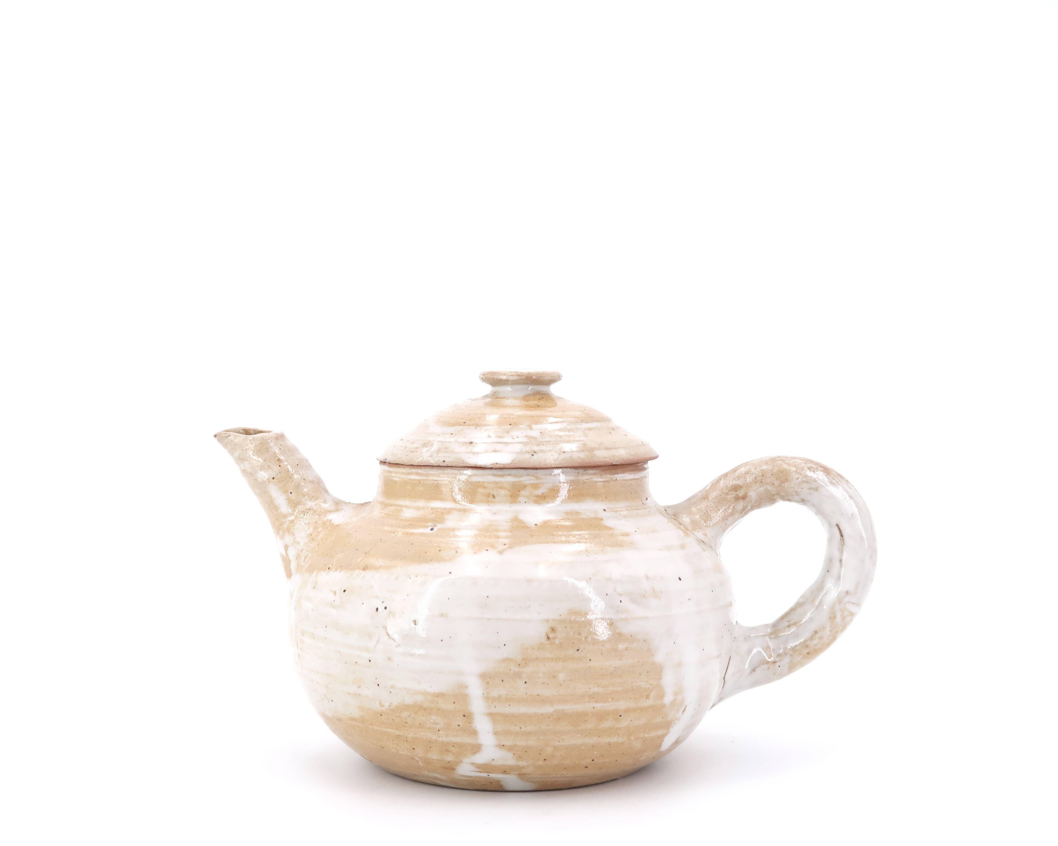 Puisaye stoneware teapot by Pierre Lion, 1960s