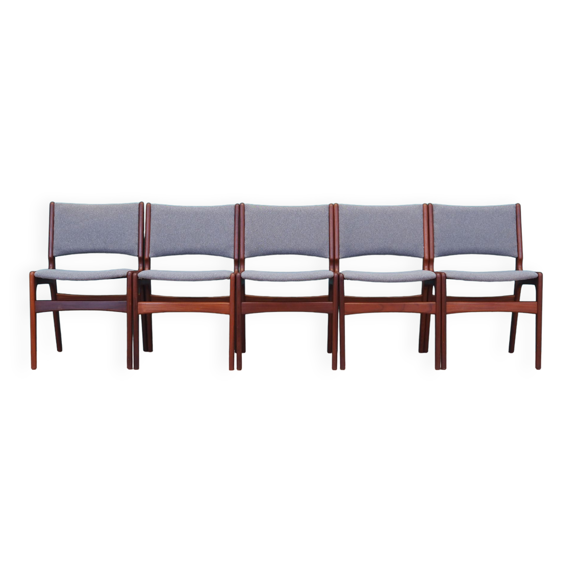 Set of five rosewood chairs, Danish design, 70s, made by Henning Kjaernulf