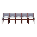 Set of five rosewood chairs, Danish design, 70s, made by Henning Kjaernulf
