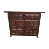 Low oak and wrought iron sideboard 18th/19th century