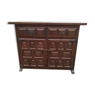 Low oak and wrought iron sideboard 18th/19th century