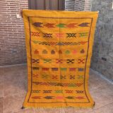 Handmade wool Berber rug – Colourful bohemian Moroccan kilim