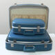 Set  de 3 valises vintage bleues gigognes