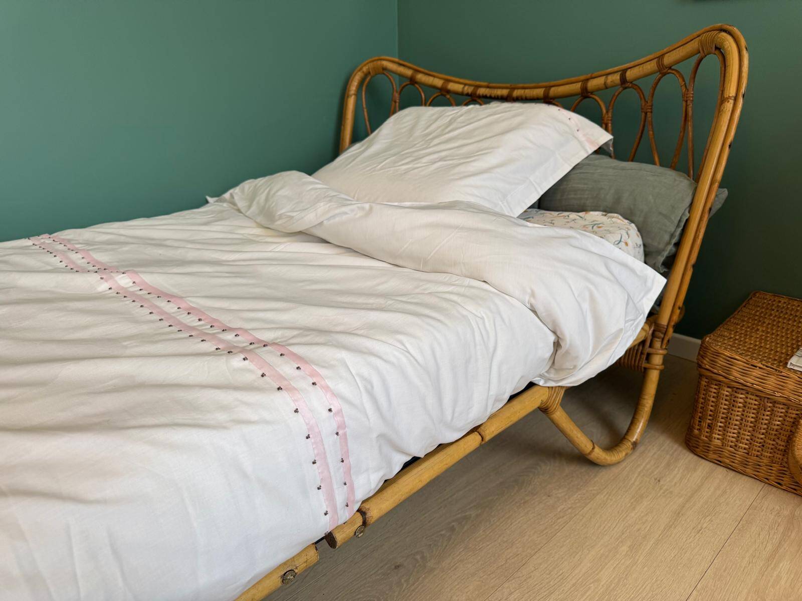 Vintage rattan bed