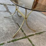 Table à manger en laiton et verre, Italie 1970