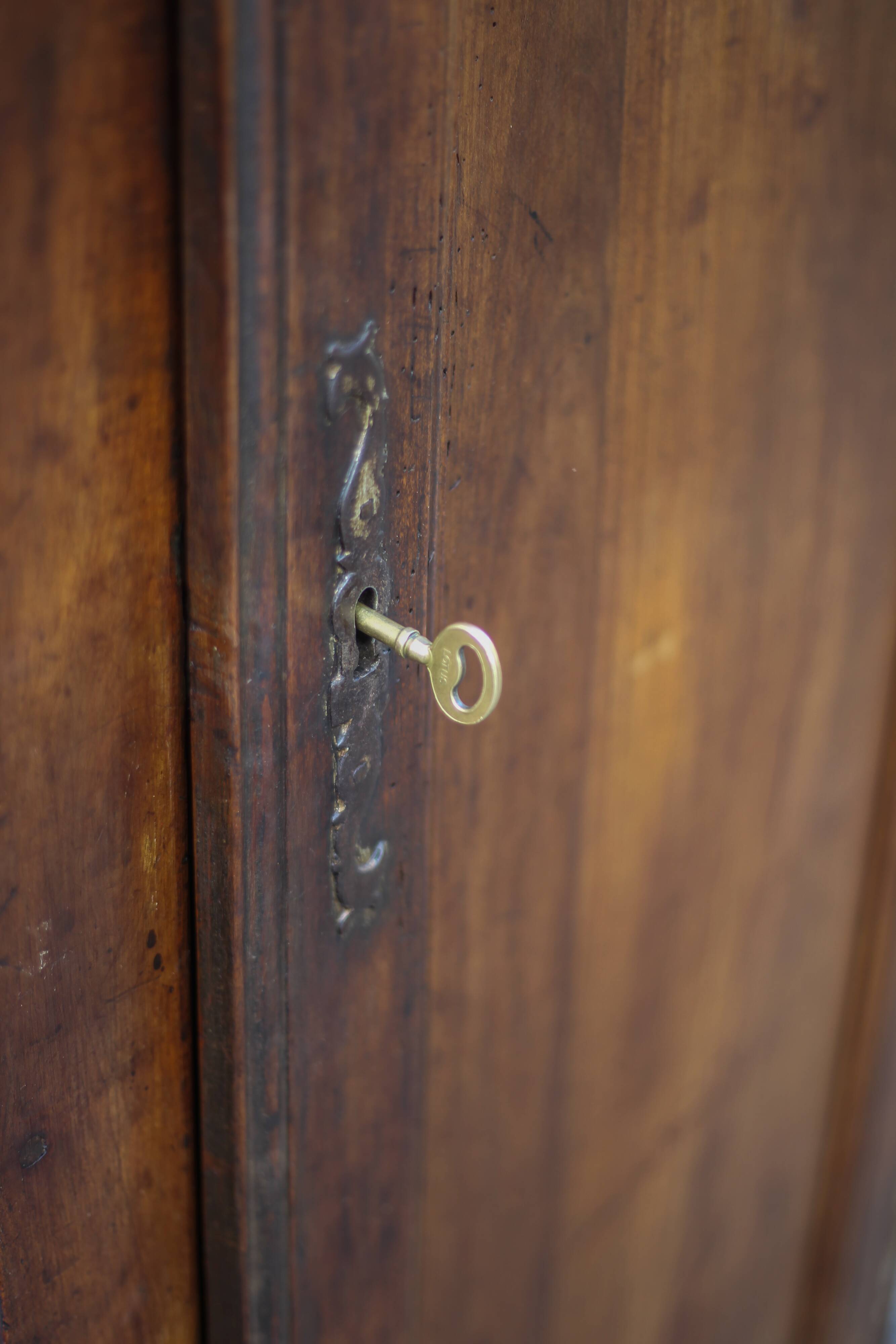 Old wardrobe, 1-door wooden wardrobe, old hosiery, storage unit, brutalist, 19th century
