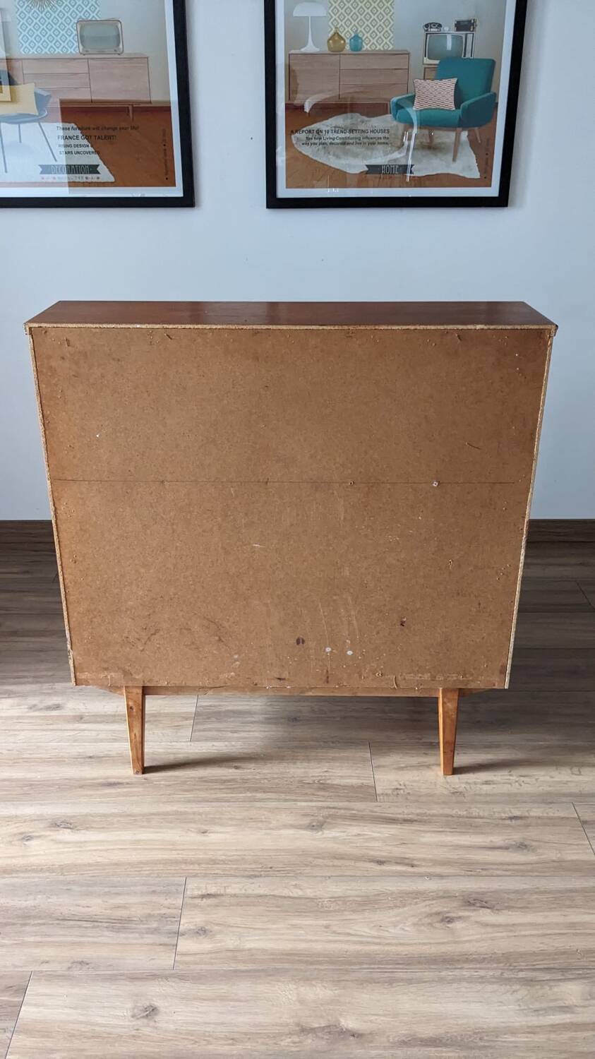 Bureau secrétaire à cylindre teck midcentury