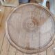 Vintage coffee table from the 1960s – Rattan top with a sunburst pattern