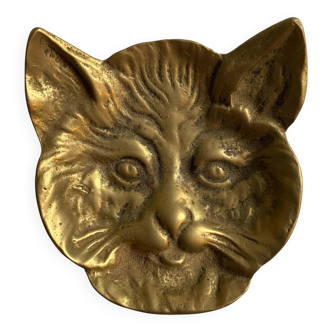 Cendrier en laiton chat