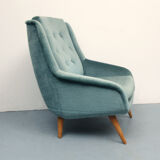 1950s clubchair in blue velour