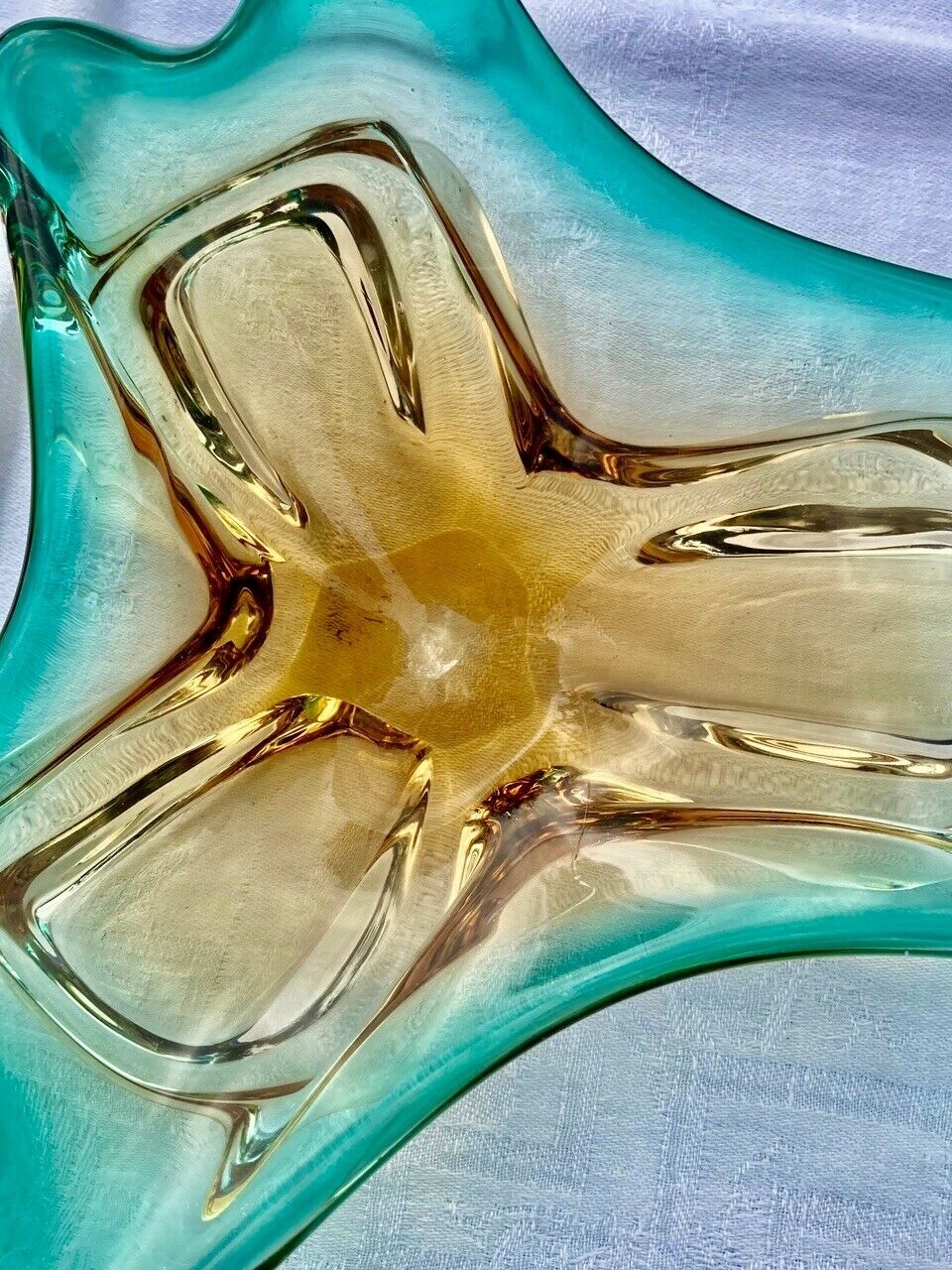 Sommerso glass murano glass or crystal fruit cup - flavio poli