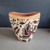 Terracotta and patterned canvas planter