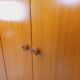 Armoire dressing moderniste vintage en teck et noyer des années 60 70