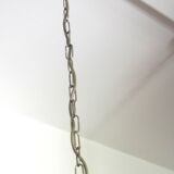 Lustre en laiton à segments de verre fumé, seconde moitié du XXe siècle