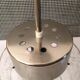 Vintage pendant light with laminated effect glass globe and chrome attachment