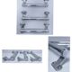 three long aluminum shop handles from the mid-20th century