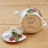 Vintage porcelain sugar bowl from Paris – Red fruit decoration