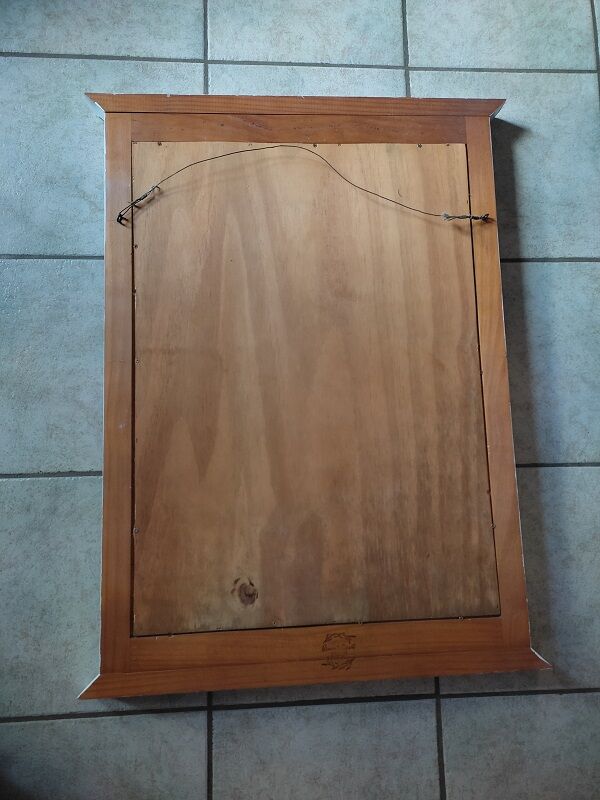 Solid wood frame white patinated