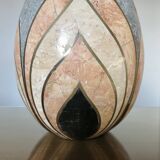 Art Deco style lamp in marble veneer and brass from the 70s