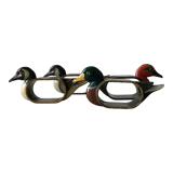 4 wooden napkin rings in the shape of a duck, made by Thiriet in France