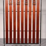 Italian Vintage Elegance – Brass and Teak Wall Clothes Hanger from the 1950