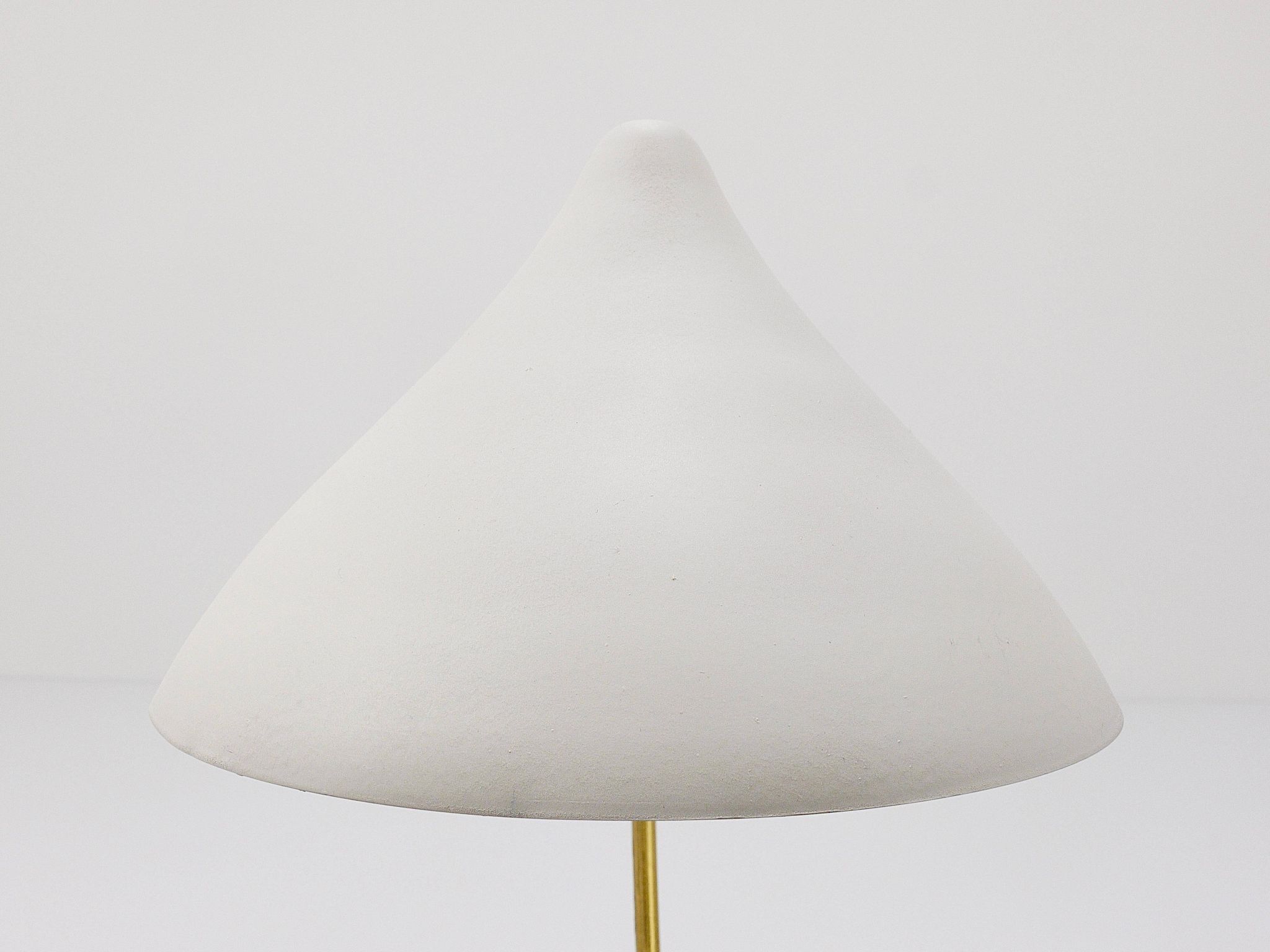White brass desk or table lamp in the Louis Kalff style from the 1950s.
