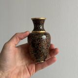 3 petits vases cloisonnés en métal ancien