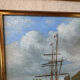 Table by Gérard Roux known as "Rouxe" – Animated marine scene, oil on canvas.