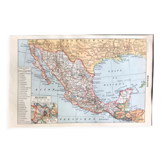 Carte vintage du Mexique