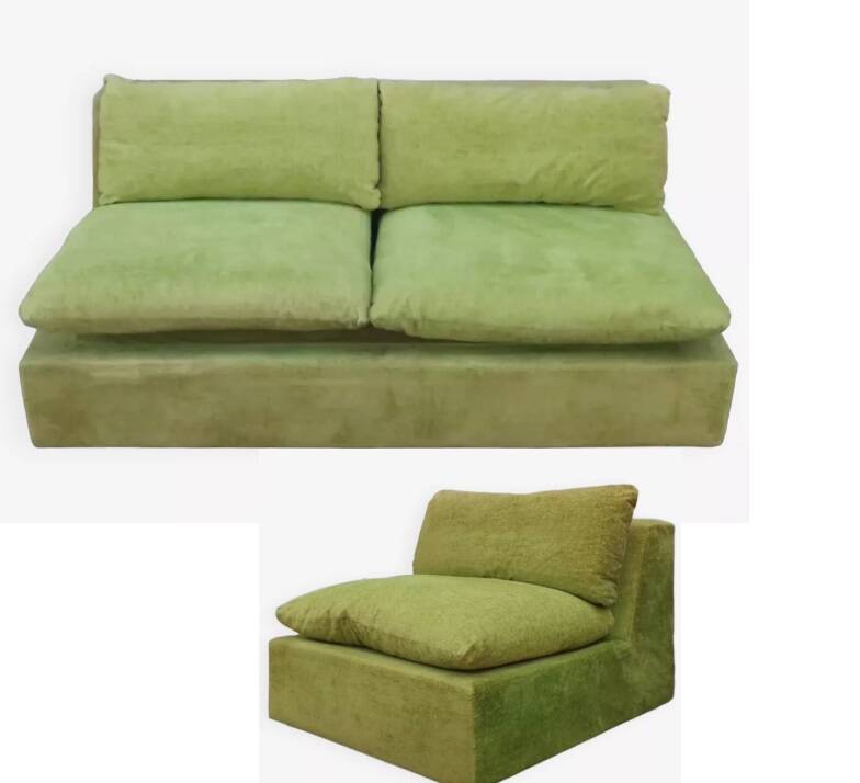 70s fireside chair and sofa duo