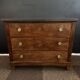 Empire style chest of drawers with 3 drawers and marble top - solid mahogany